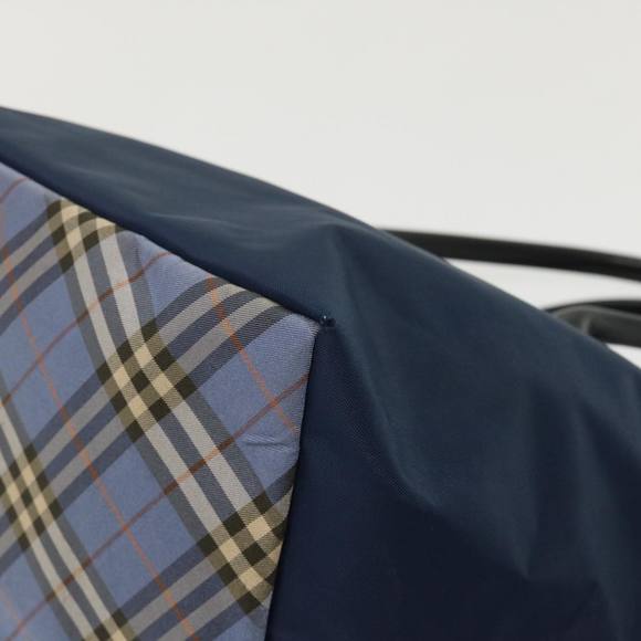 BURBERRY Nova Check Blue Label Tote Bag Nylon Navy Auth cl626 - Picture 15 of 16